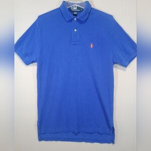 Polo Ralph Lauren Men’s Small Blue Short Sleeve Polo Shirt Orange Pony Logo